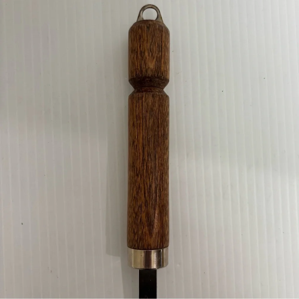 Vintage Bonny 2 Prong Meat Utility Turning Fork 12” Wooden Handle USA